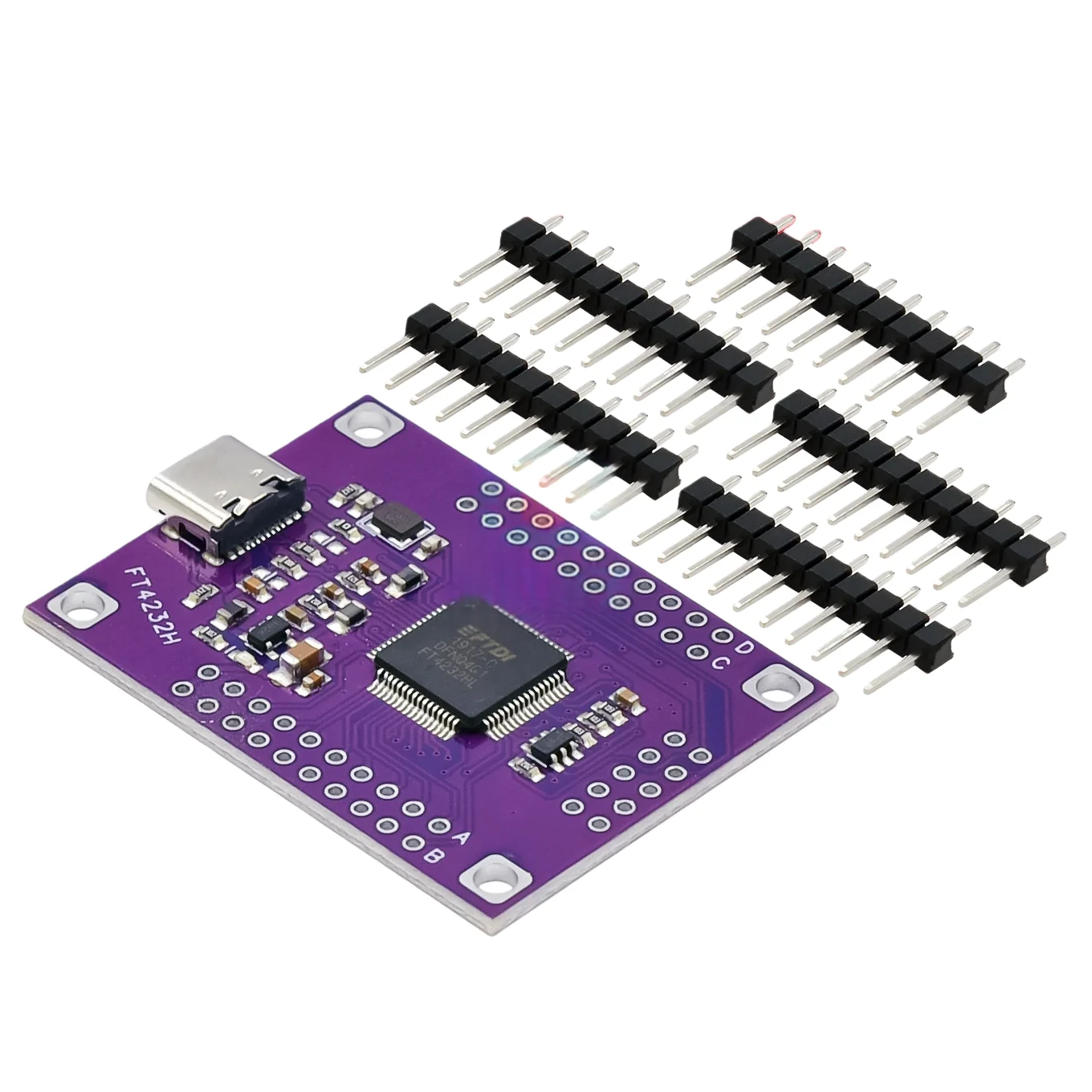 FT4232 Four Channel USB Type-C to Serial Port UART/SPI/I2C/JTAG/RS232/RS485/RS422 Module