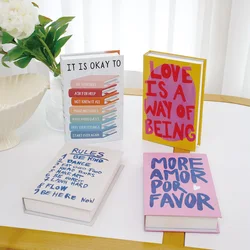 Fake Book Boxs Luxury Decoration Books More Amor Por Favor Living Room Decoration Elegant Room Ornaments Coffee Table Pops Book