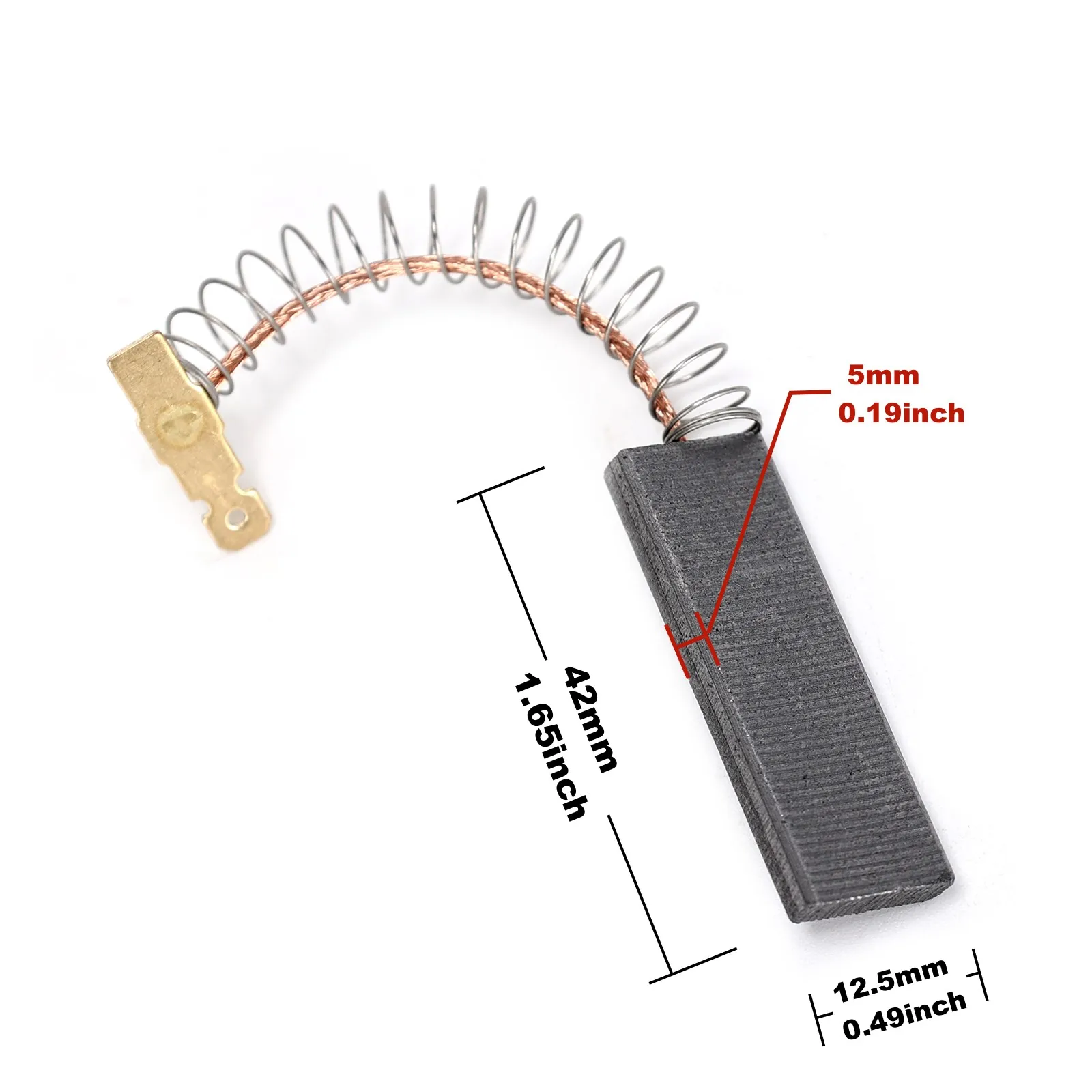 2Pcs Washing Machine Carbon Brush 00605694 605694 (12.5x5x42mm) Compatible with Bosch Siemens