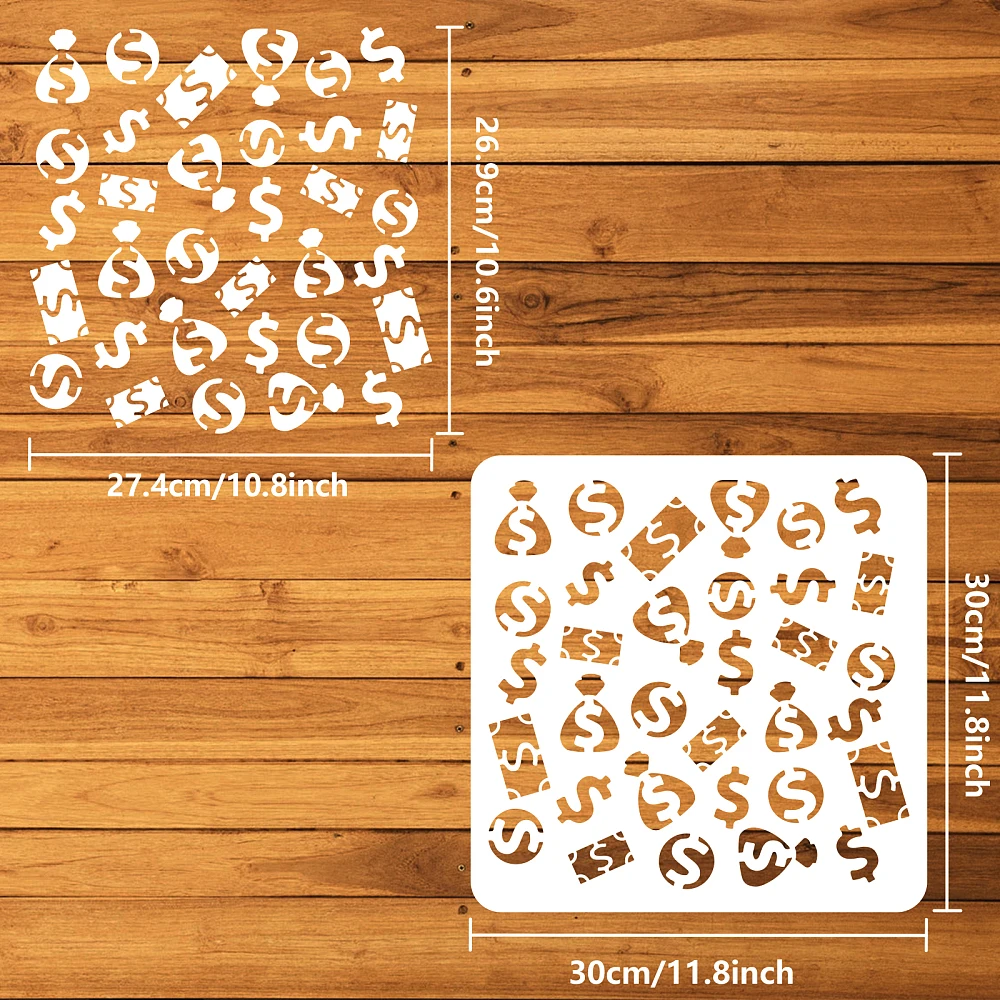 1 قطعة PET الجوف خارج رسم اللوحة الإستنسل لسجل القصاصات ألبوم صور الدولار تسجيل 30x30 سنتيمتر #2