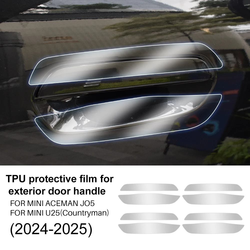 

8pcs TPU for Mini Cooper Countryman U25 J05 Aceman 2024 2025 Door Bowl Handle Anti-scratch Sticker Clear Protection Sticker Film