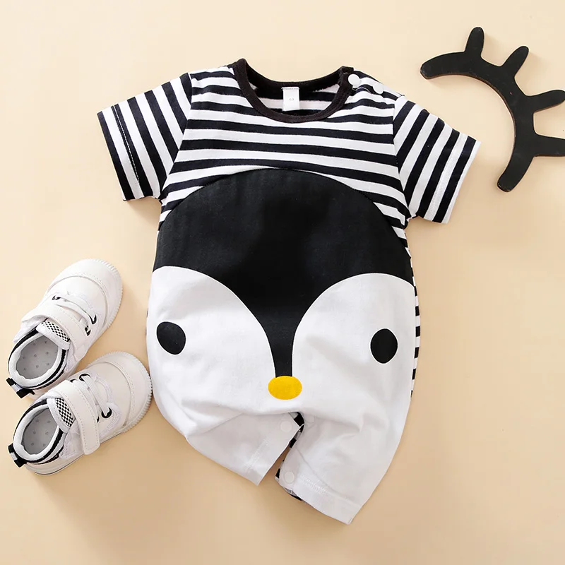 Newborn Baby Clothes Girl Boy 100% Cotton Jumpsuit Summer Short Sleeve Romper 0-12 Month Infant Toddler Pajamas One Piece Outfit