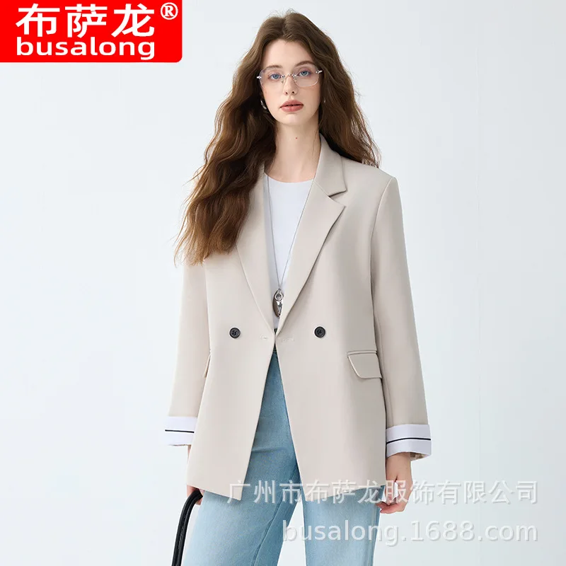 

2025New Stylish Fashion Suit Casual Women's Long Sleeve Professional Blazer Formal Women's Single Jacket Workwear1905