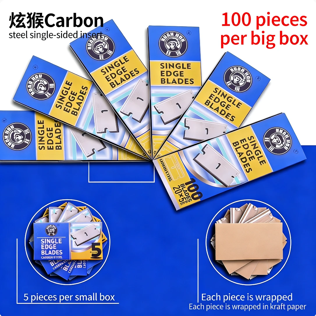 

XH Carbon Steel Single-Edge Blade for Phone Screen Repair, Disassembly, Frame Removal, and Adhesive Removal with Plastic Handle