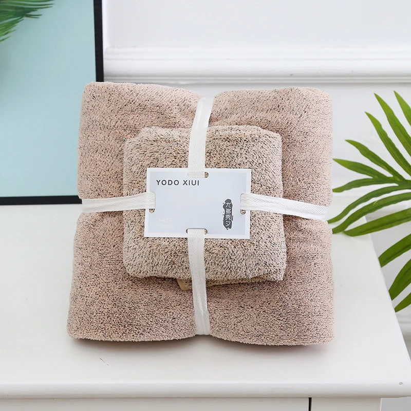 The New Bamboo Charcoal Coral Velvet Fiber Bath Towel Adult Quick-drying Soft Absorbent Solid Color Household Bathroom Towel