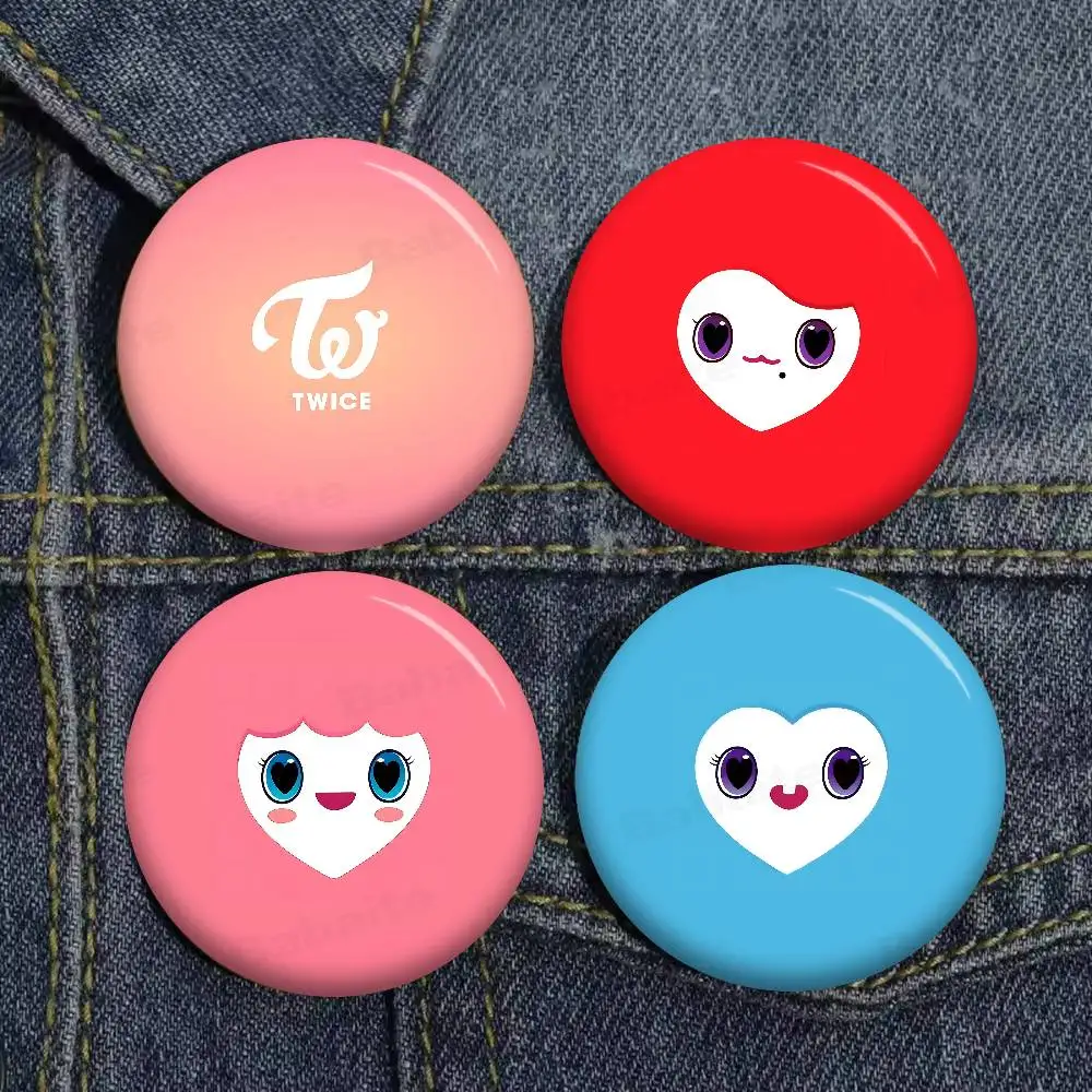 T-TwiceS 58mm Cute Anime Figure Icon Badge Handmade Tinplate Brooch For Backpack Clothes Chest Ornament Gifts