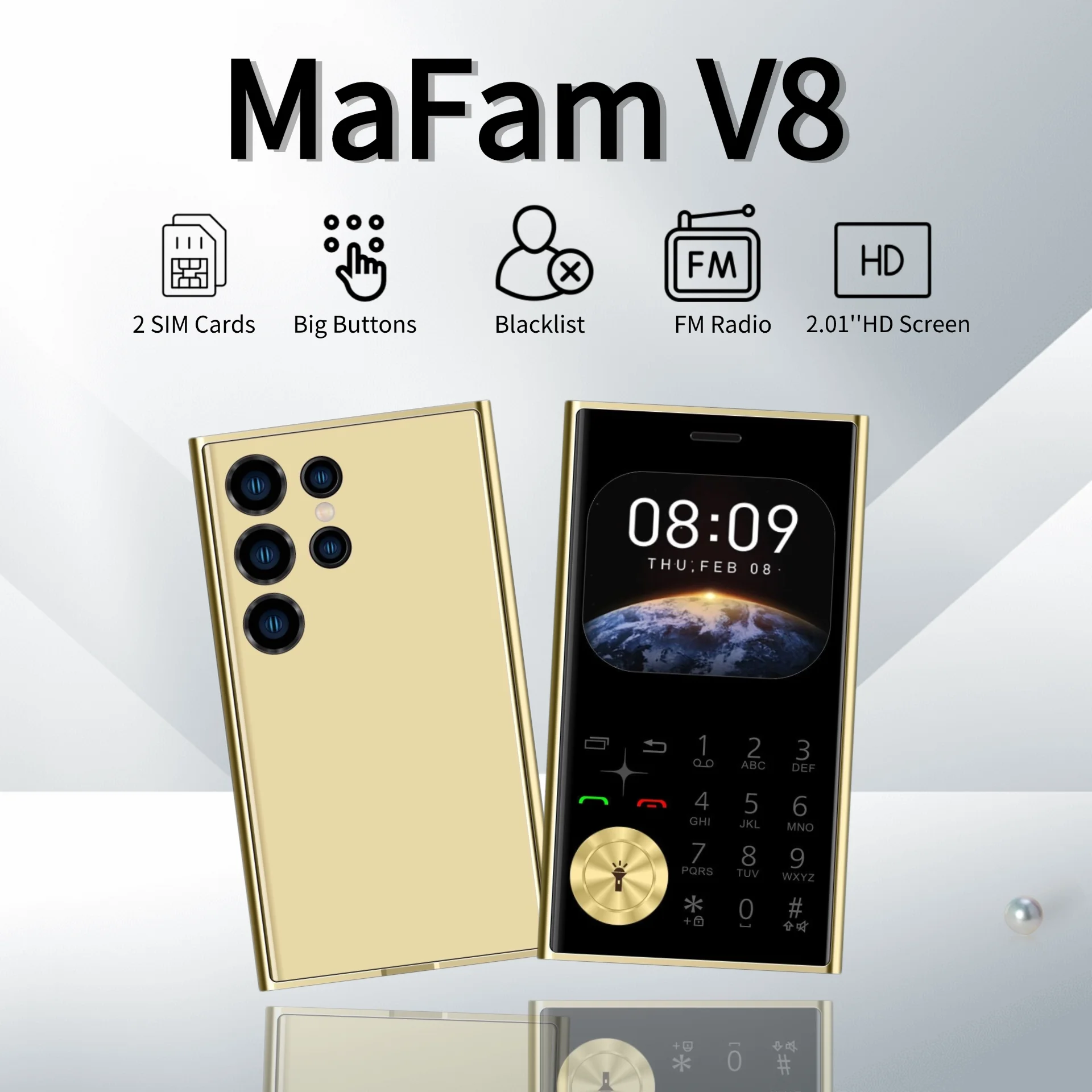 Ultra Slim Mini Card Phone 2.0