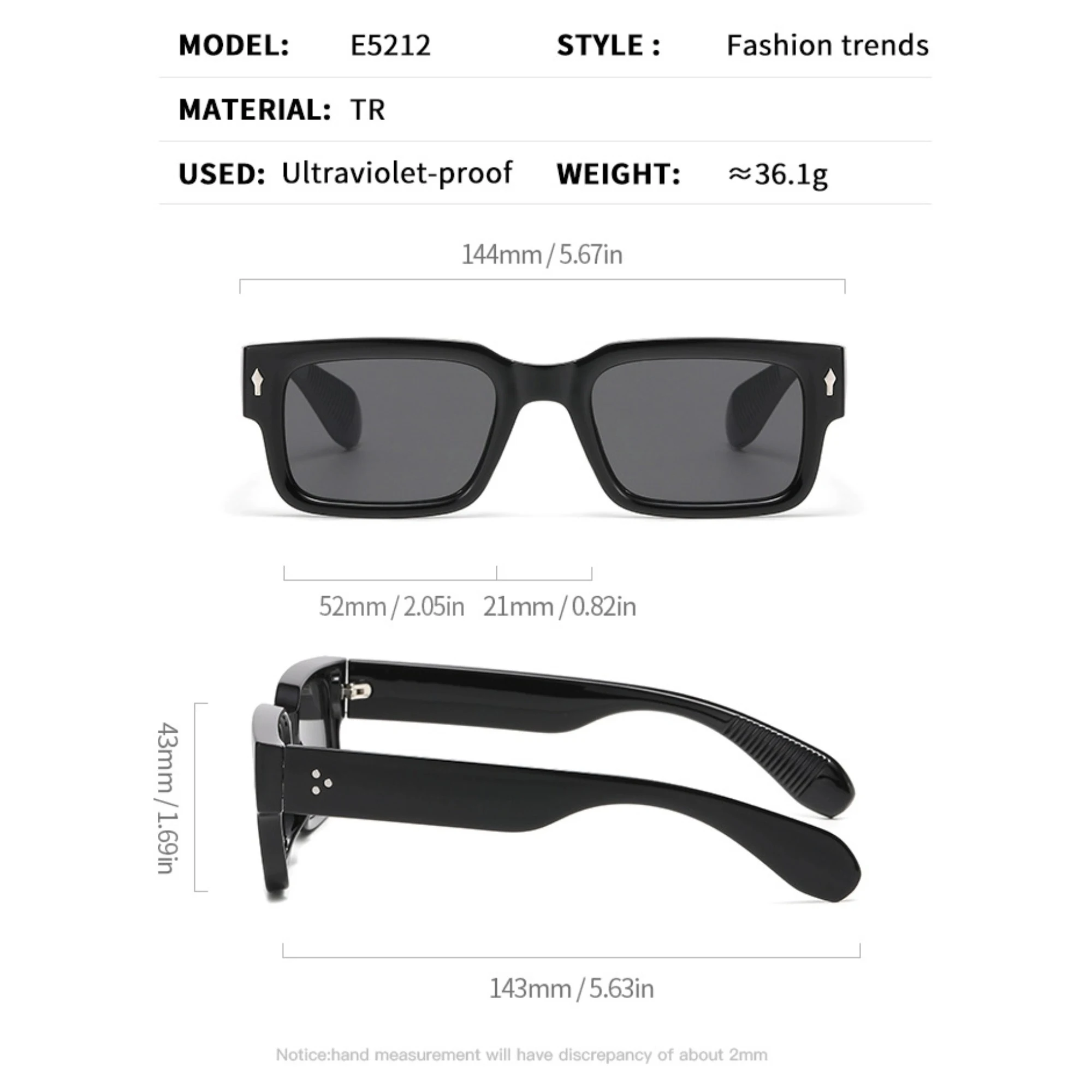 نظارات شمسية مربعة أنيقة للنساء، حماية من الأشعة فوق البنفسجية 400، إطار خفيف الوزن، منتجع الشاطئ، عطلة الهالوين، هدايا عيد الميلاد، الصفقة الرئيسية