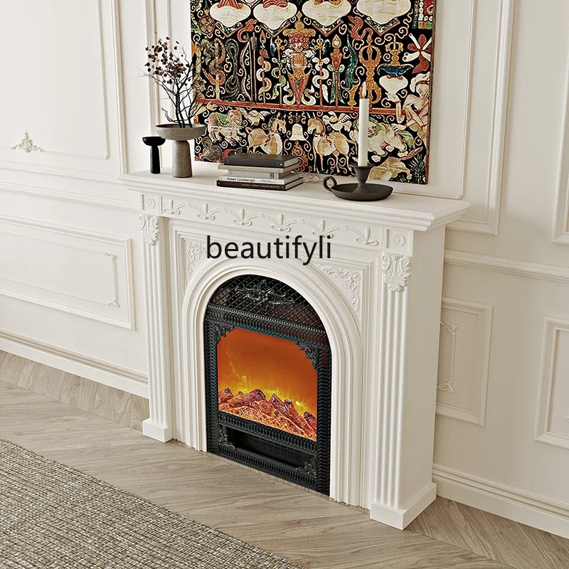 NQ52 Great discounts French fireplace decorative cabinet, home homestay electronic fireplace core simulation flame, porch rack