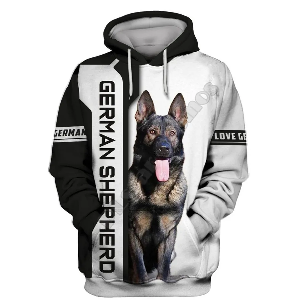 Never Underestimate An Old Man With A German Shepherd 3D All Over Printed Hoodies Pullovers Street Tracksuit Love Dog 01