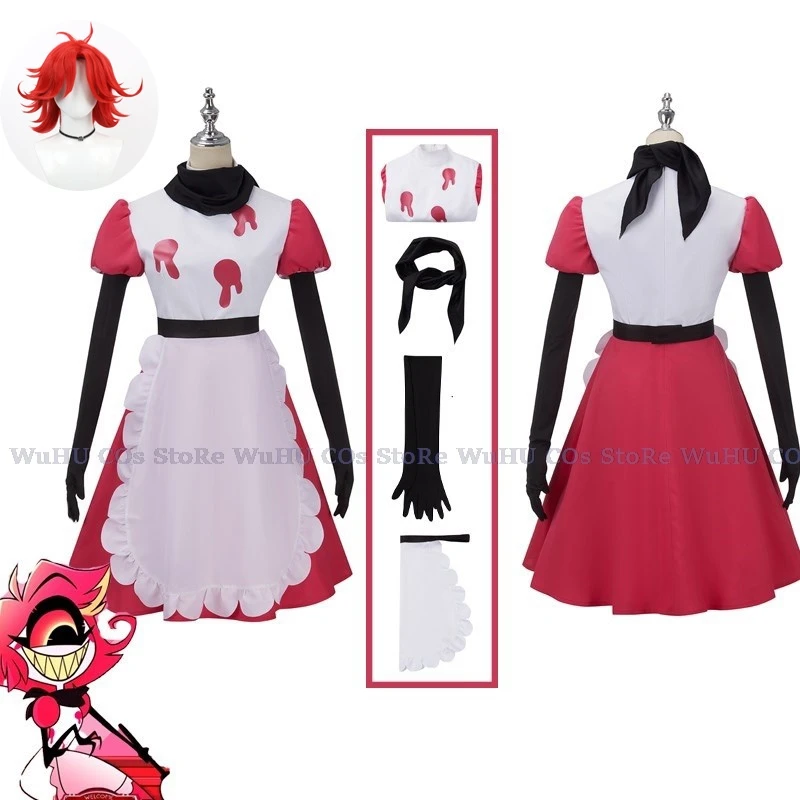 Anime hasbin Niffty Cosplay Hotel Costume Costume Fancy Dress Outfits Halloween Carnival Women Maid Suit Niffty Wig Full Set