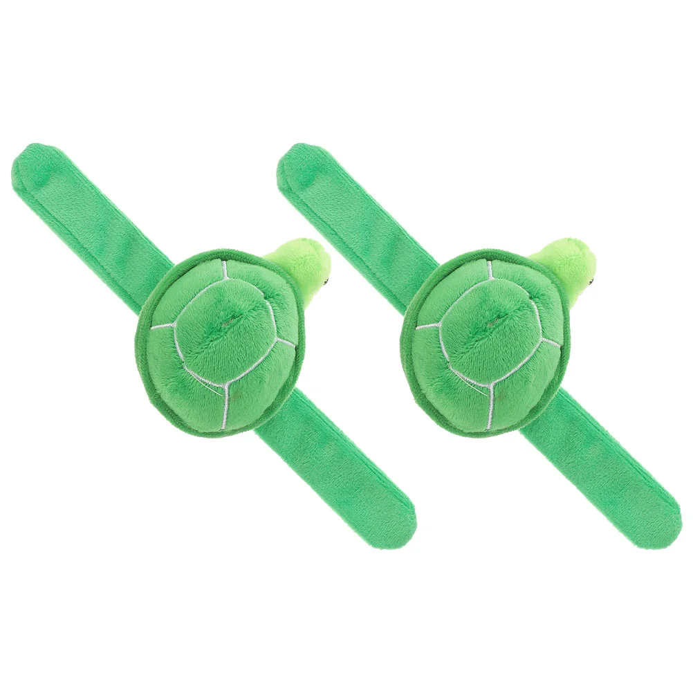 

2 Pcs Mountain Turtle Snap Ring Theme Slap Bands Gift Pp Cotton Patting Wrist Cartoon Bracelets