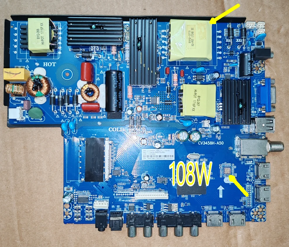 CV3458H-A50 مصدر الطاقة اللوحة الأم الخلفية ثلاثة في واحد لوحة محرك التلفزيون مواصفات متعددة