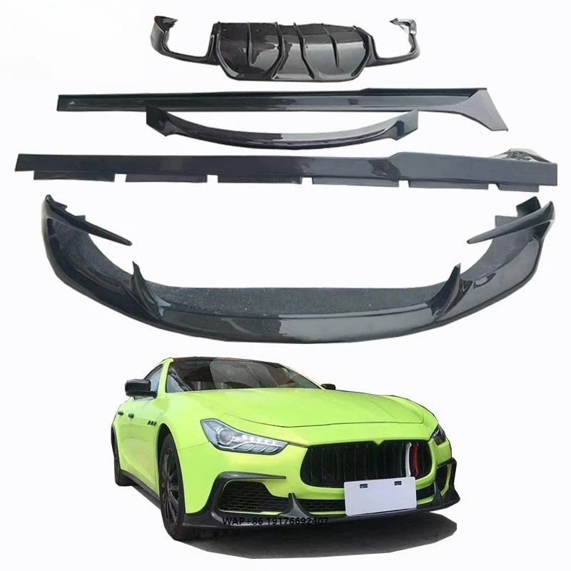 

Upgrade Body Kit forMaserati Ghibli 2014-2017 Carbon Fiber Body Kit ASPEC Style Spoiler Front Lip Side Skirts Rear Diffuser
