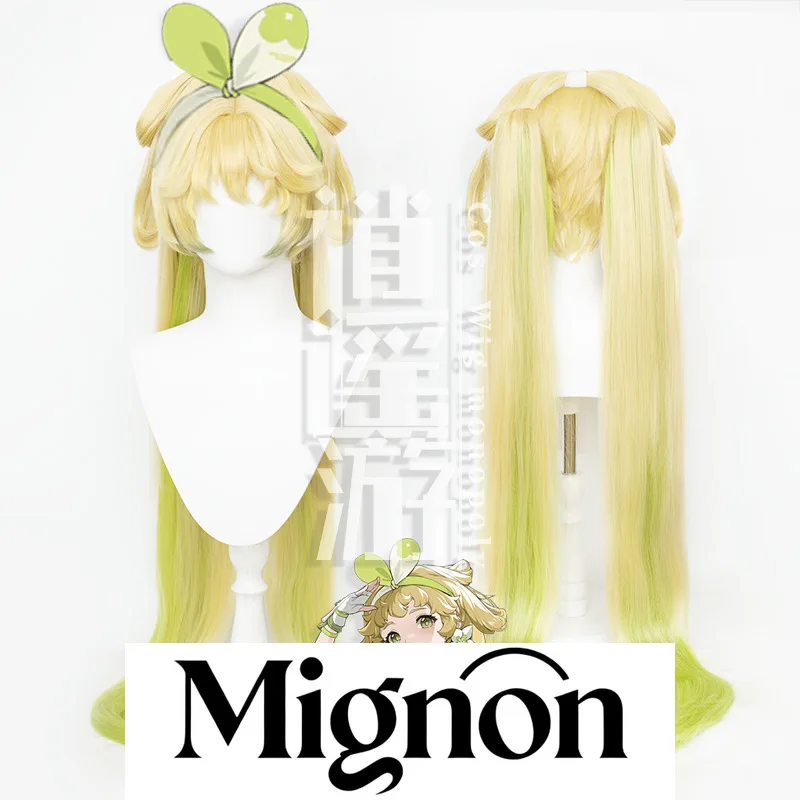 

Wuthering Waves Verina Cosplay Wig Simulation Scalp Top Tiger Clip Twin Tails Halloween Gift