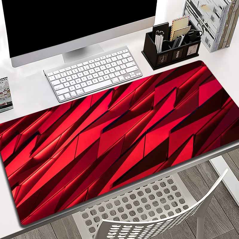 

GuJiaDuo Red Texture Art Mouse Pad Gamer 80x40 Large Size Notebook Natural Rubber Waterproof Non-slip Mousepad Stuff Accessories