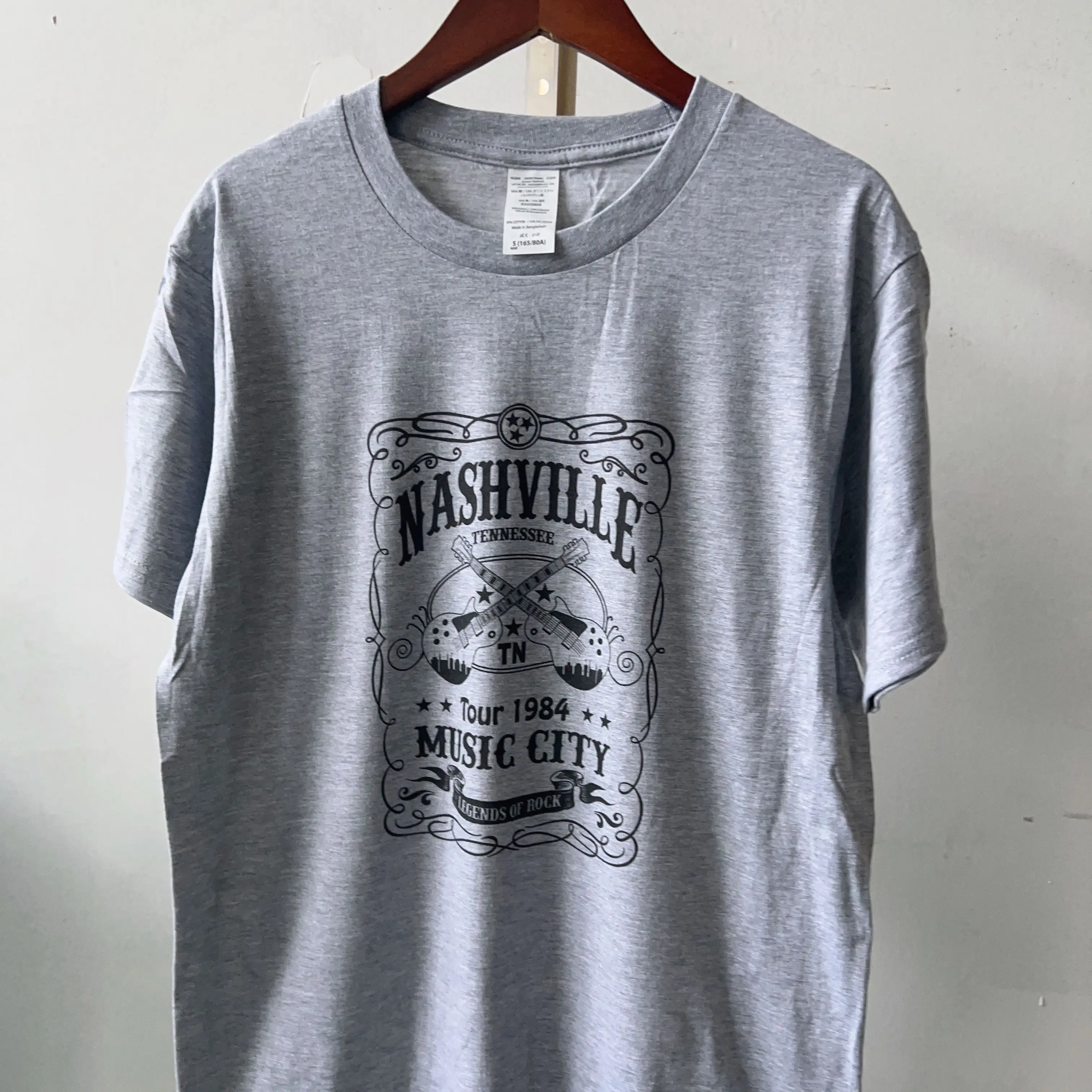 Nashville Frame Letter Women T-shirt Punk Style Funny Tee Vintage Rock Band Music T Shirt 70s 80s Unisex Fashion Clothes