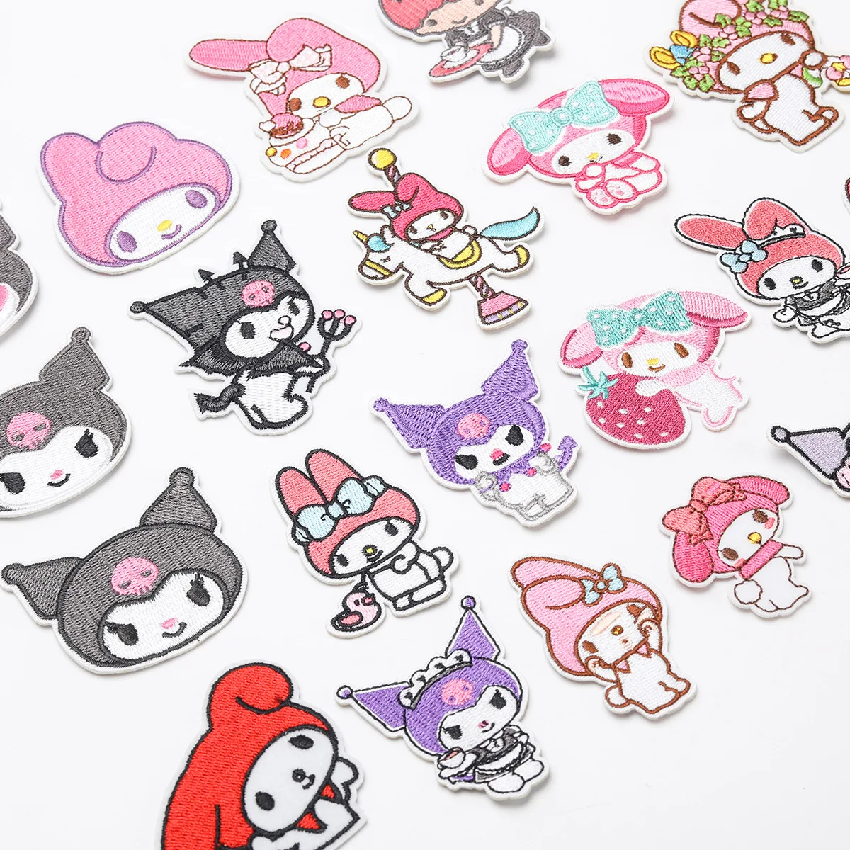 

8/14Pcs Cartoon Kuromi Anime Melody Applique For Sew Child Clothes Iron on Embroidery Patch DIY Kwaii Coat T-shirt Decor Badge