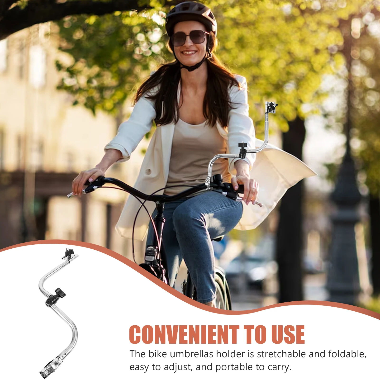 

Bicycle Umbrella Mount Holder Foldable Retractable Bike Umbrella Stand Sturdy Connector Clamp For Stroller Electric Bicycle