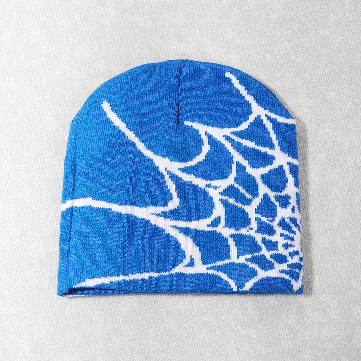 Stricken Spinnennetz Design Hut Skullies Beanies für Männer Frauen Pullover Pile Cap Y2k Goth Warme Beanie Hüte Neue Hip-hop Street Cap – Detail 3