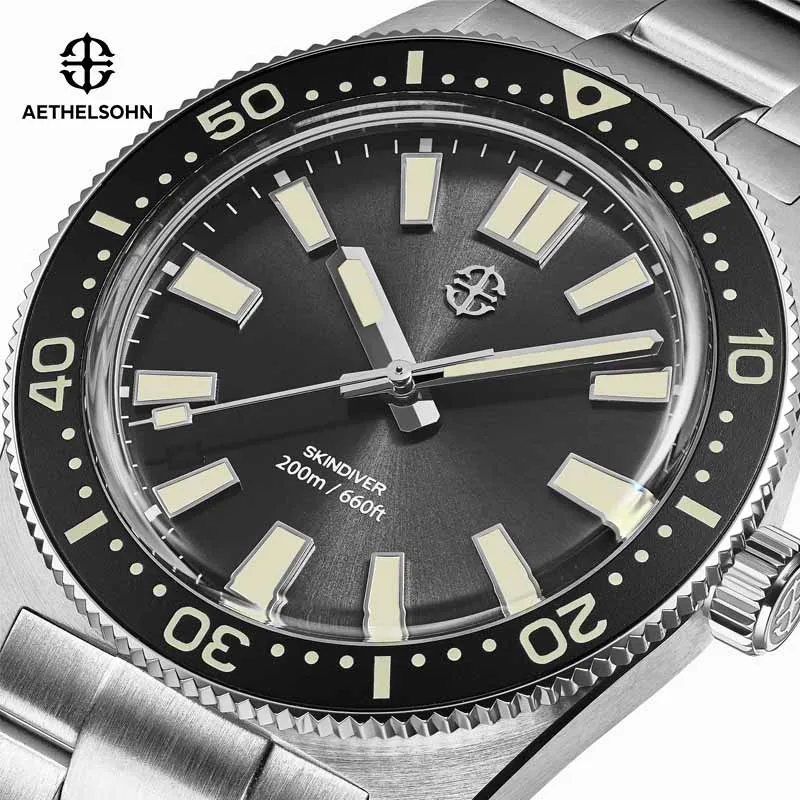 AETHELSOHN Sunburst Shadow Luxury Quartz Watch VH31 Sapphire Crystal Men Business Wristwatch Super Luminous 20ATM Waterproof New
