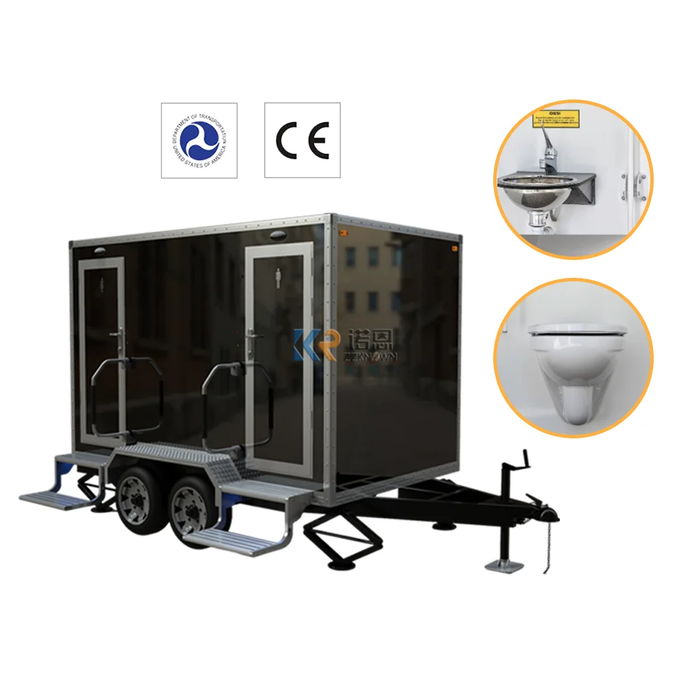 Portable Outdoor Toilet Shower Porta Potty Portable Mobile Toilet Trailer Restroom Trailer Hotsale 23468 Rooms Can Be Customized