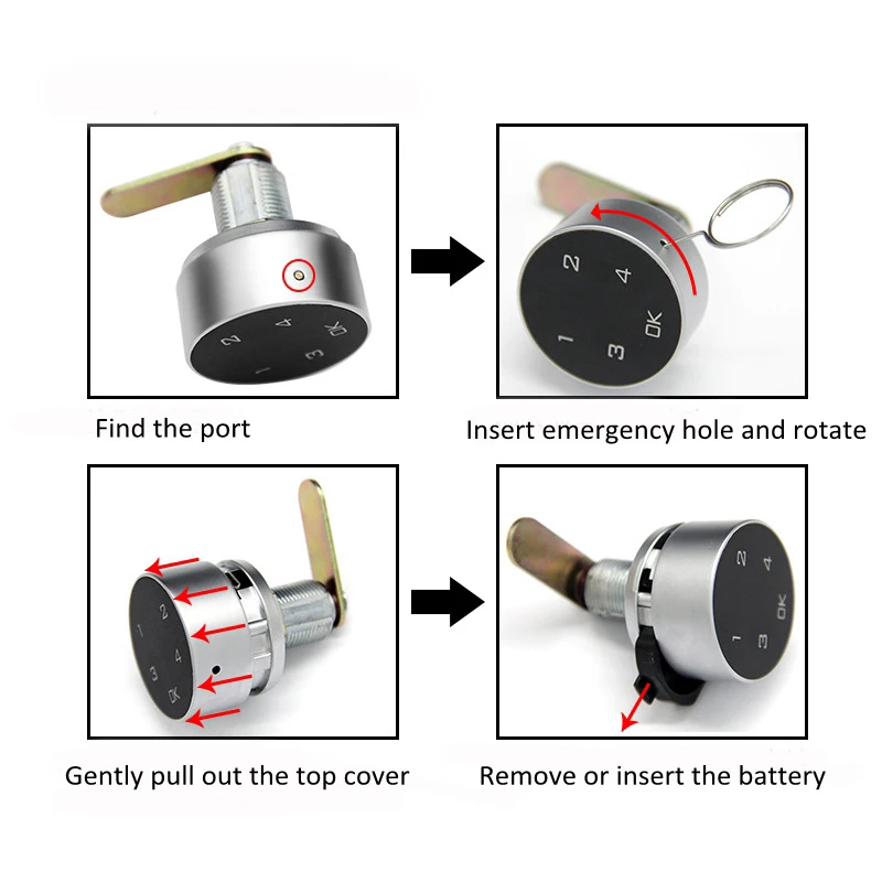 Digital Electronic Coded Lock, Touch Screen Password Lock for Cabinet Mailbox File Sauna Drawer School Lockers Easy to Install