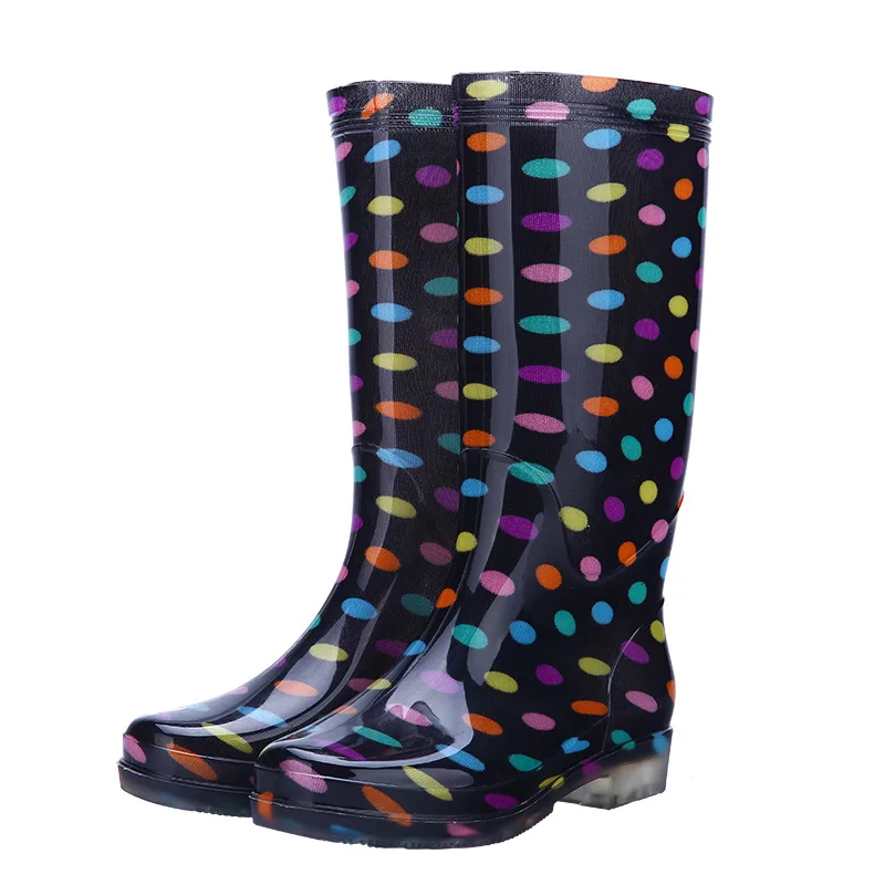 Comemore Women Rain Boots Waterproof Lightweight Knee-High Garden Shoes Woman Flower Rubber Platform Work Boot Free Shipping 41