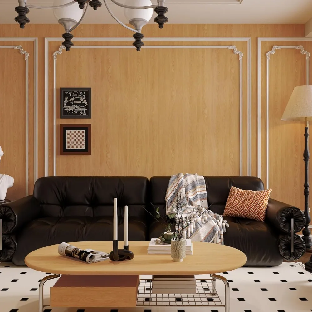 ورق اتصال من خشب الجوز مقاوم للماء قابل للتقشير واللصق للأثاث ورق جدران خشبي بني من الفينيل ذاتي اللصق واسع جدًا 31x