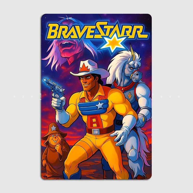 Bravestarr Sci-Fi Hero Retro Posters Vintage Legend Poster Metal Tin Sign Bedroom Indoor Home Decor Bar Room Wall Decoration