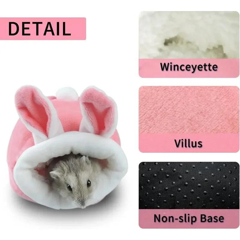 Cute Hamster Nest Bed Windproof Hamster Cotton Nest Shelter Rabbit Warm House Nest  Hamster House Glider Guinea Pigs Bunny Bed