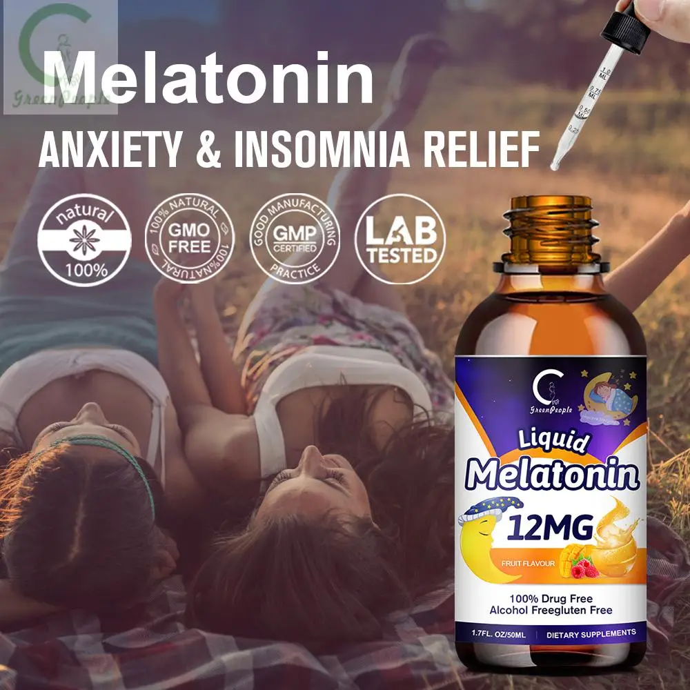 GPGP Greenpeople-melatonina de 12MG, ayuda a dormir profundamente y a ahorrar insomnio, mejora el sueño, ajusta el reloj corporal, mantiene la energía para el insomnio