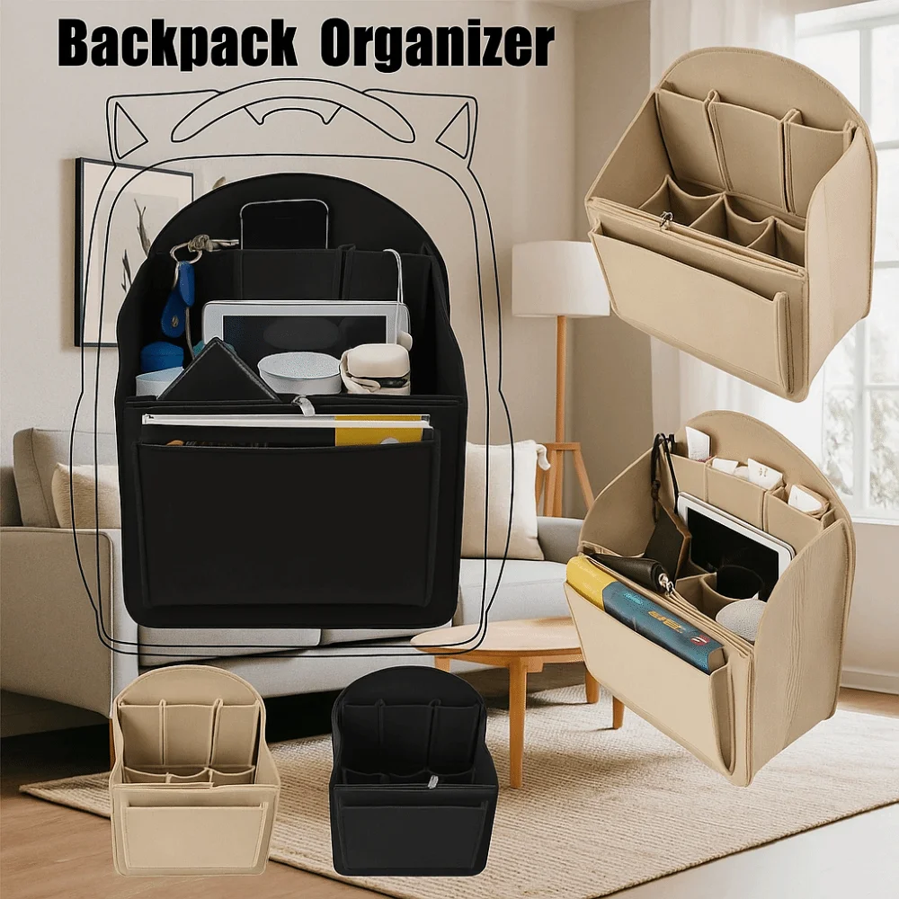 منظم حقيبة الظهر متعدد الوظائف، حقيبة مدرسية سميكة متعددة الطبقات، بسحاب، حقيبة ظهر ذات سعة كبيرة، رحلة
