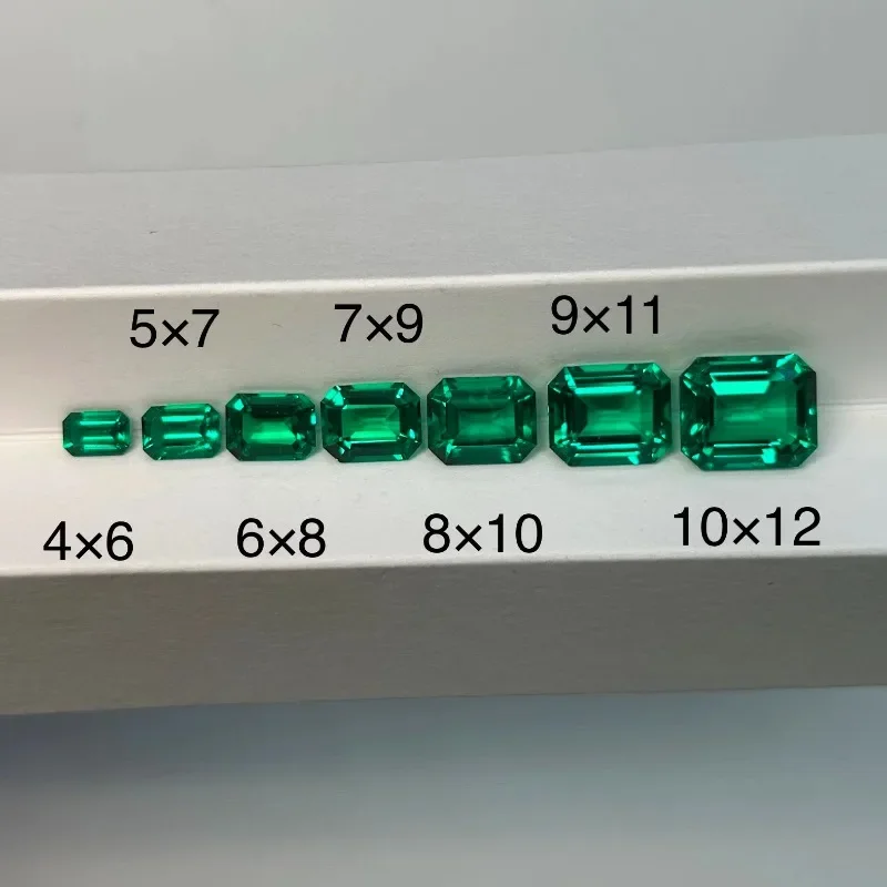 ToLab Grown Columbian Emerald Cut Emeralds Hydrothermal Hand Cutting Advanced Jewelry Making Materials Certificate