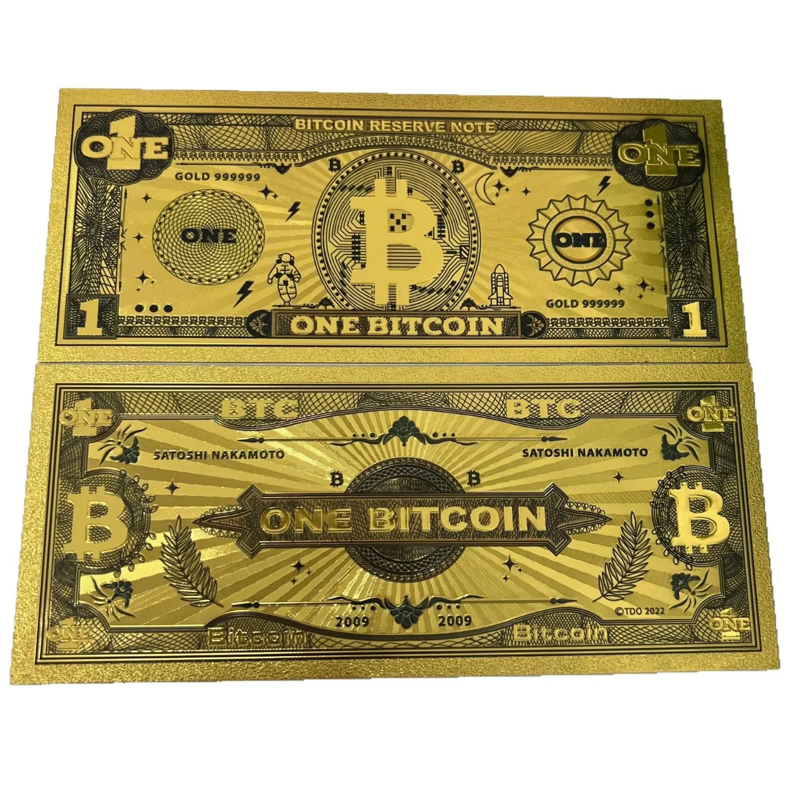 النقدية الملونة المطلية بالذهب مائة BITCOIN البلاستيك المال بت عملة BTC وهمية المال تذكارية ديكور المنزل