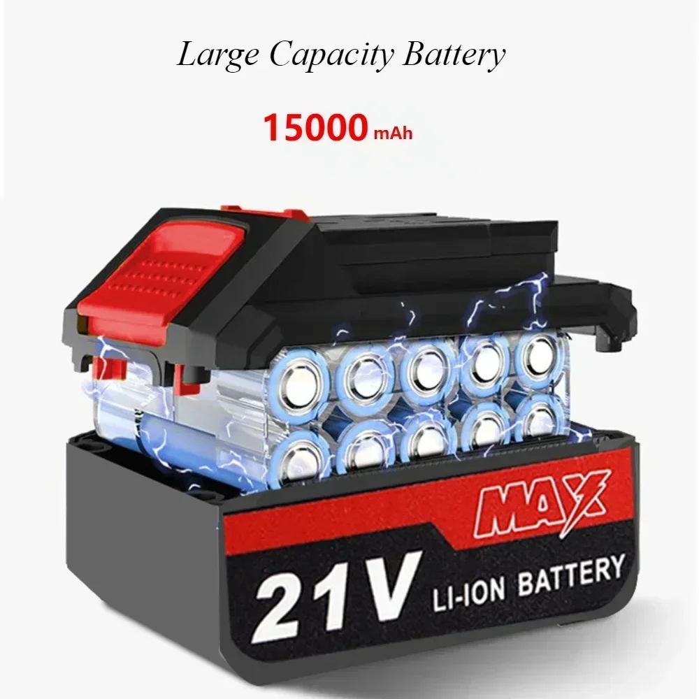 Baterai Lithium Ion 21V 15000mAh dapat diisi ulang untuk Makita 18V alat listrik kunci pas elektrik obeng Dirll baterai pengganti