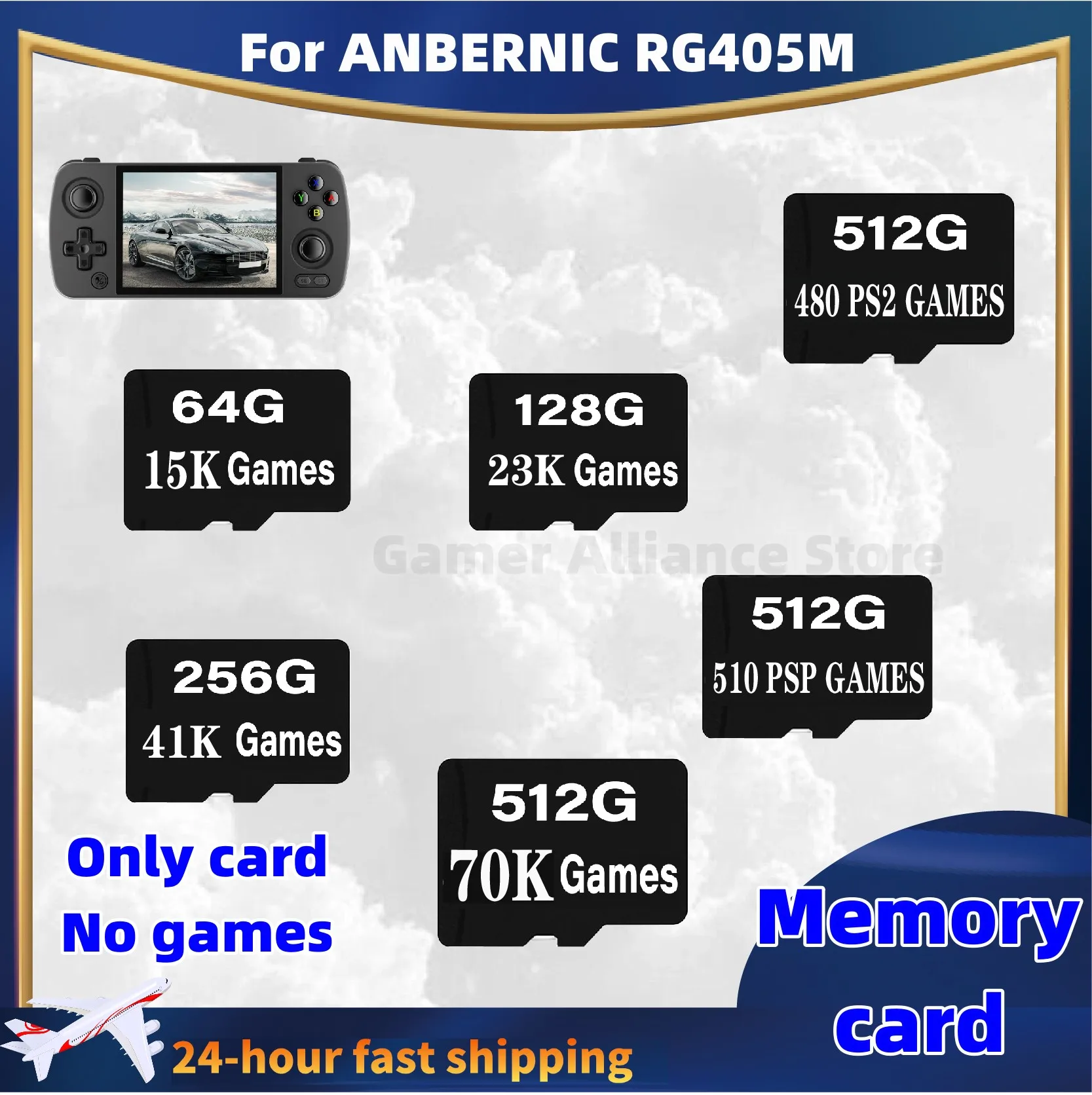 For ANBERNIC RG405M Handheld Retro Game Console Memory Card SD Card TF Card 512G 60000 Games 512G 480 PS2 Games 510 PSP Games