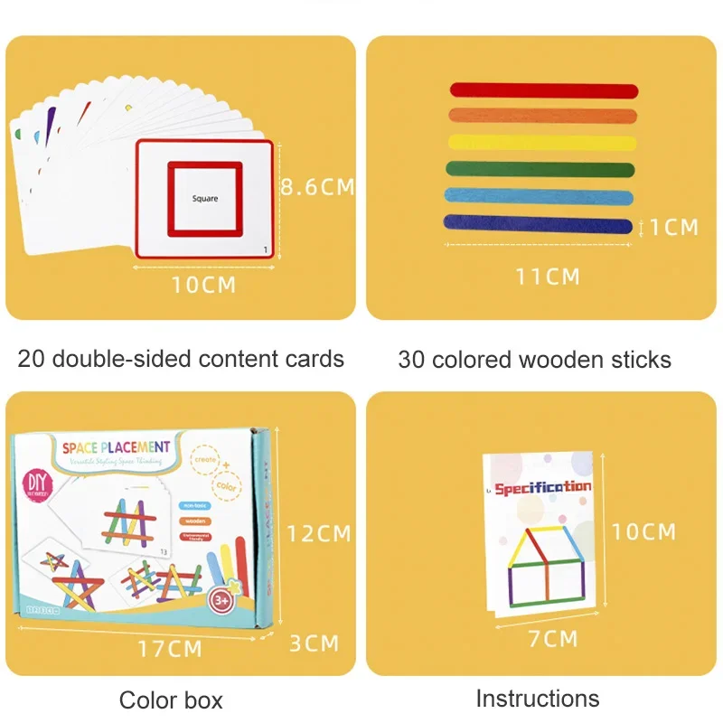 Wooden Montessori Toys DIY Ice Cream Children's Rainbow Stick Thinking Puzzle Challenge Table Games Kids  Educational