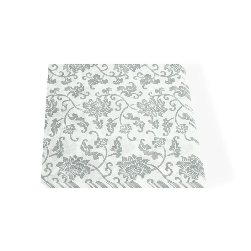 Papier de soie imprimé Cocktail d'été 33*33 serviettes colorées motif argent fête anniversaire papier 20 pièces