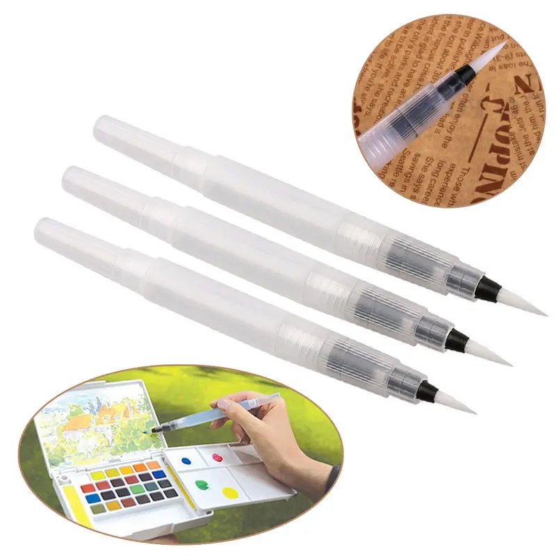 Refillable Water Paint Brush Ink Pen for Water Color Pen Calligraphy Drawing Painting Illustration Pen Office Stationery