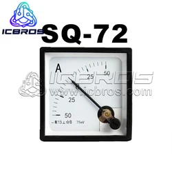 SQ-72 CP-72 Pointer Type DC Ammeter Positive And Negative 5A 10A 20A 30A 10A 100A 200A SQ72 CP72