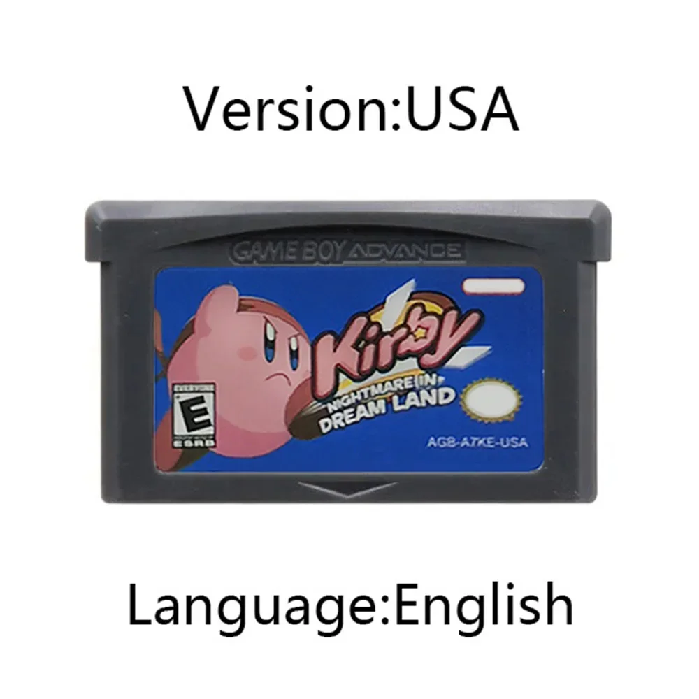 GBA Kirby Game Cartridge 32-Bit Video Game Console Card Amazing Mirror Nightmare in Dream Land for GBA NDS