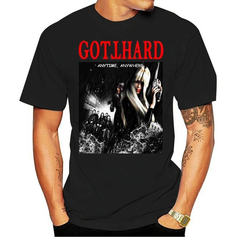 Gotthard Anytime Anywhere T Shirt Black White 100 Cotton All Sizes S 5Xl