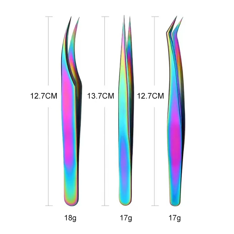 Roestvrijstalen wimperpincet, professioneel voor wimperverlenging, gebogen, recht, tang, make-upgereedschap, hard, 1-delig