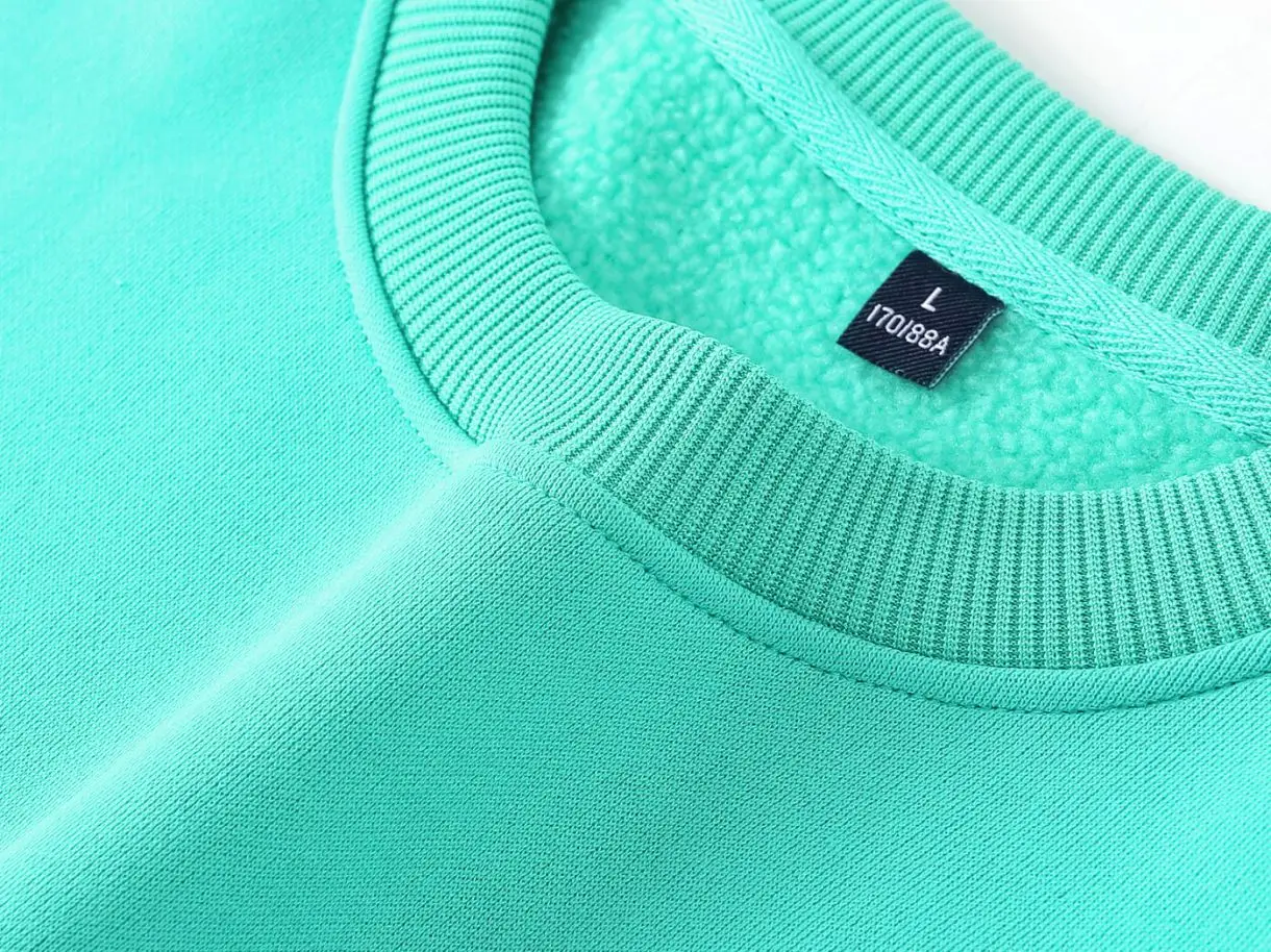 350g Man Long Sleeve Fleece Sweatshirts Loose Fit Sweaters No Hood Soft Men's Casual Streetwear Clothing Solid Plus Size Top