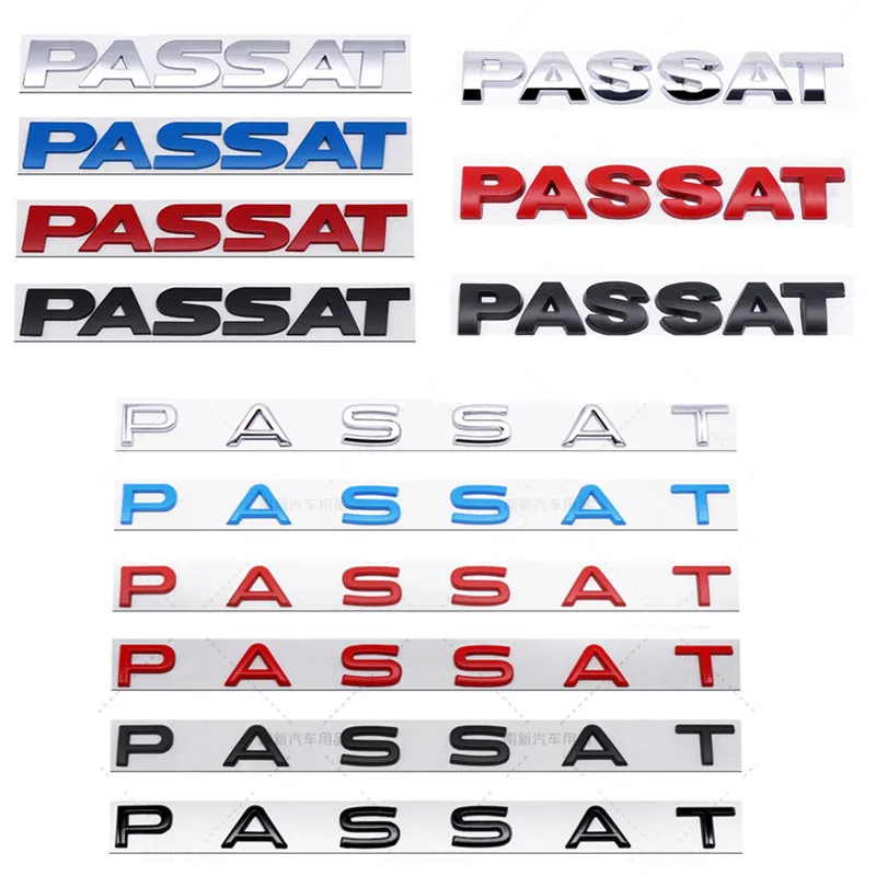 

3D Metal Car Tail Rear Trunk PASSAT Emblem Fender Side Sticker Decal for Volkswagen VW PASSAT Letter Logo Badge B8 Accessories