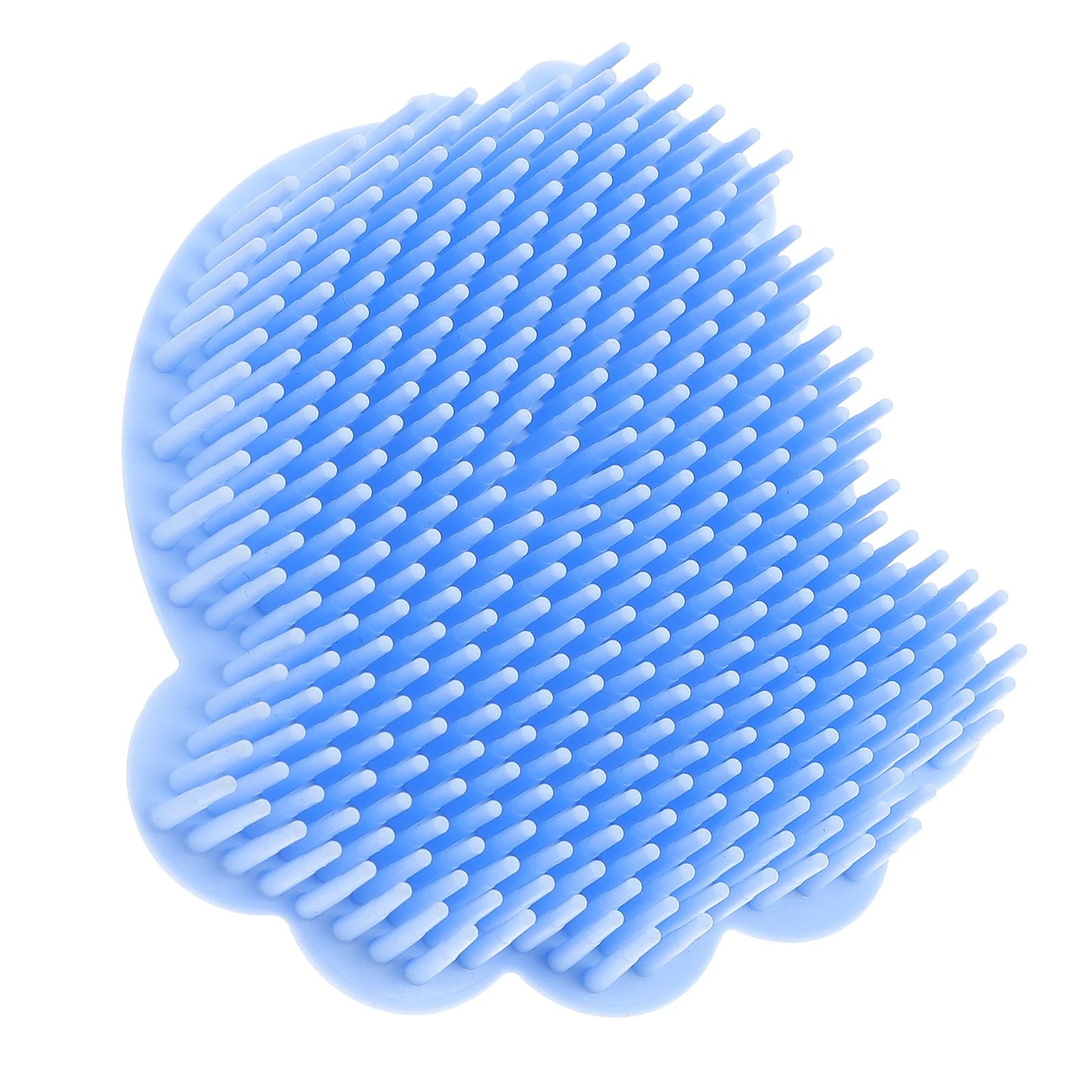 

Silicone Shampoo Brush Bath Massage Scrubber Soft Handheld Gel Blue for Infant Baby Shower Travel Portable Home Use
