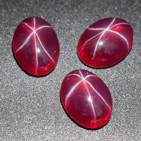 Natural Star Ruby Oval Flat Smooth Surface Cut Various Sizes For Jewelry Making VVS Loose Mineral Gemstones