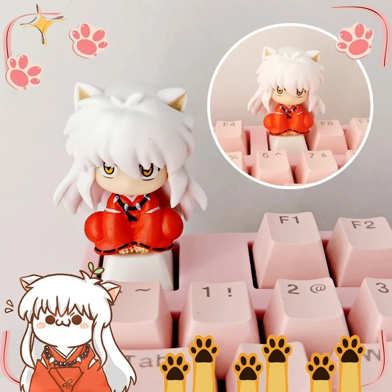 Inuyasha Anime themed translucent keycaps PBT thermal sublimation compatible with mechanical keyboards