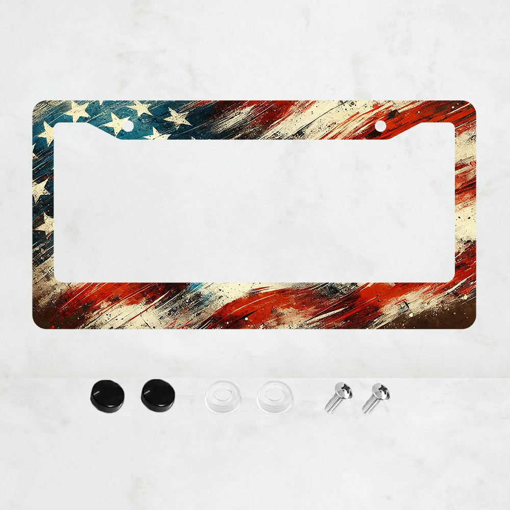

1 шт. патриотическая рамка для номерного знака с американским флагом, алюминиевая рамка для номерного знака с флагом США - стандартный размер США, декоративная автомобильная рамка